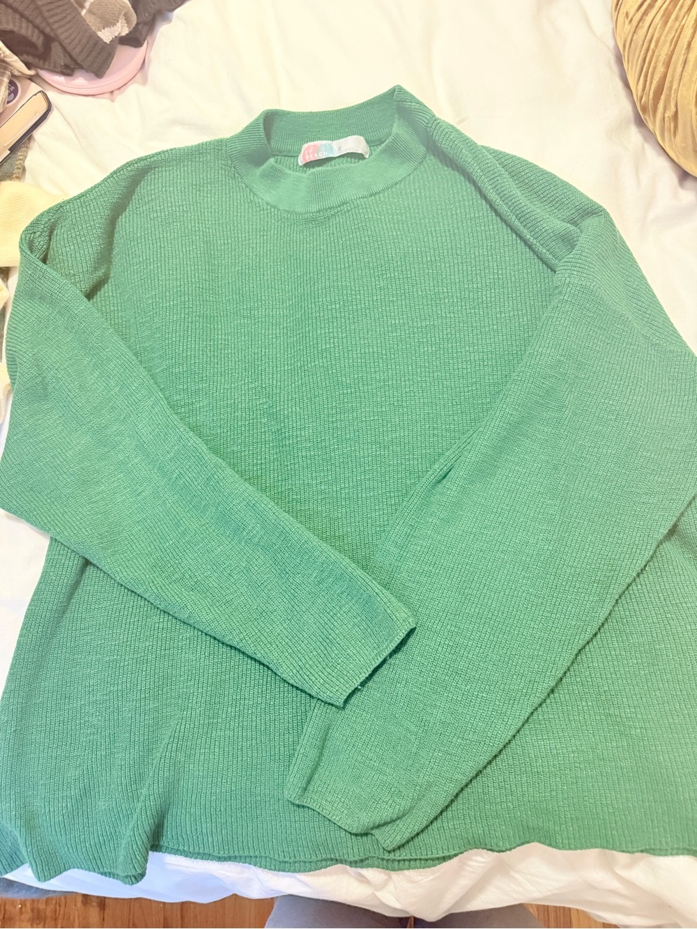 Free People Beach Crewneck Sweater in Green